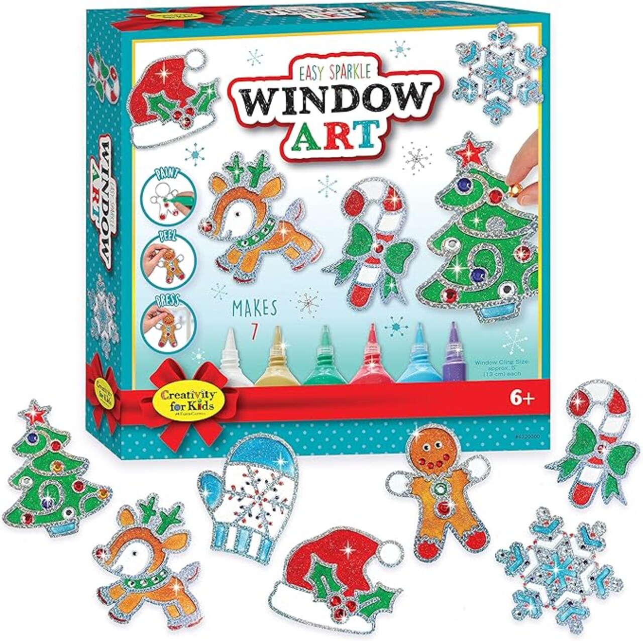 Easy Sparkle Window Art Craft Kit - Christmas and Holiday Activities